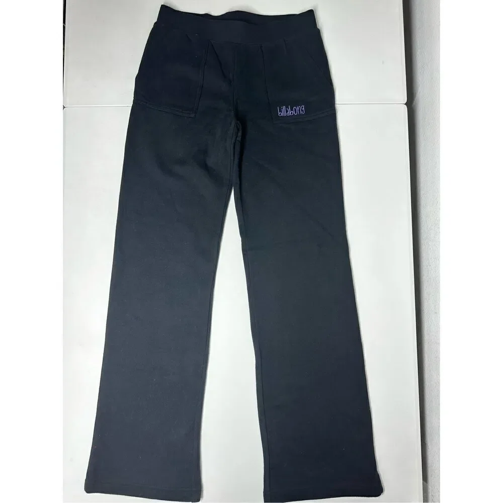 Billabong by Bilie Girls Black Sports Fleece Embroidered Logo 2 pockets Sz 16Y